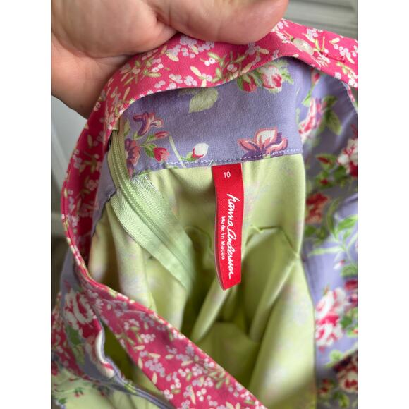 Vintage y2k Hanna Andersson Womens Floral Pinafore Dress size 10 - Picture 5 of 6